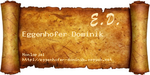 Eggenhofer Dominik névjegykártya